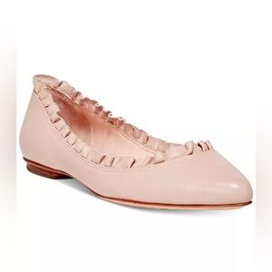 Kate Spade Nicole Ruffle Flats Size 9.5 | Beige Pink Pointed Toe Shoes